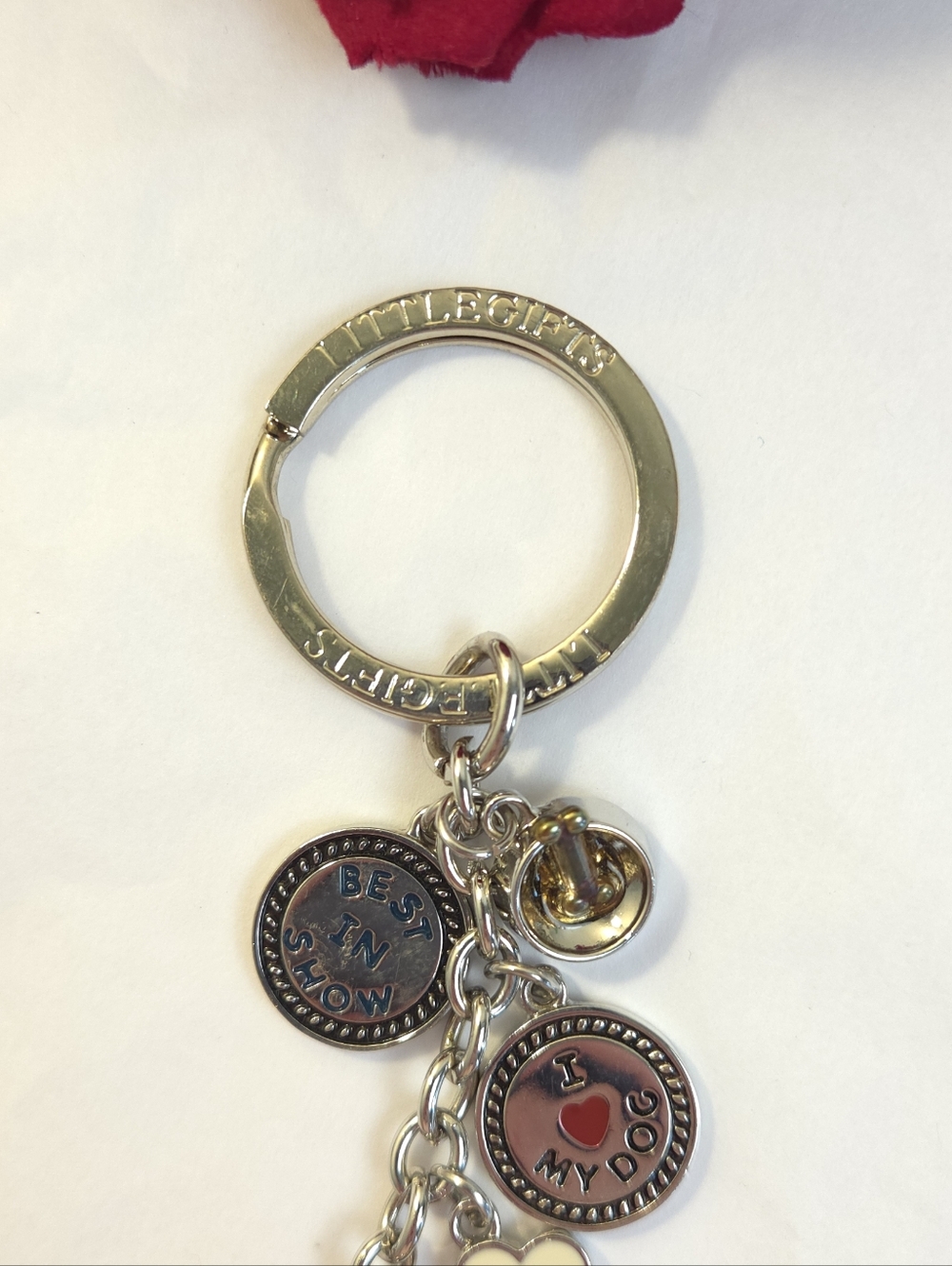 Little Gifts Dog Charm Key Chain I ♡ My Dog Dog Bone & Bowl Charms - Picture 9 of 9